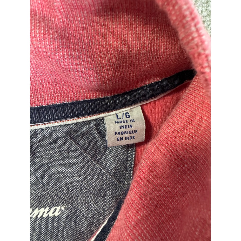 Tommy Bahama Mens Coral Pink Heather Quarter Zip Pullover Sweatshirt Large - Picture 3 of 8